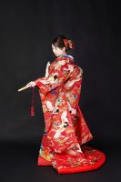 ご新婦色打掛・見返り姿