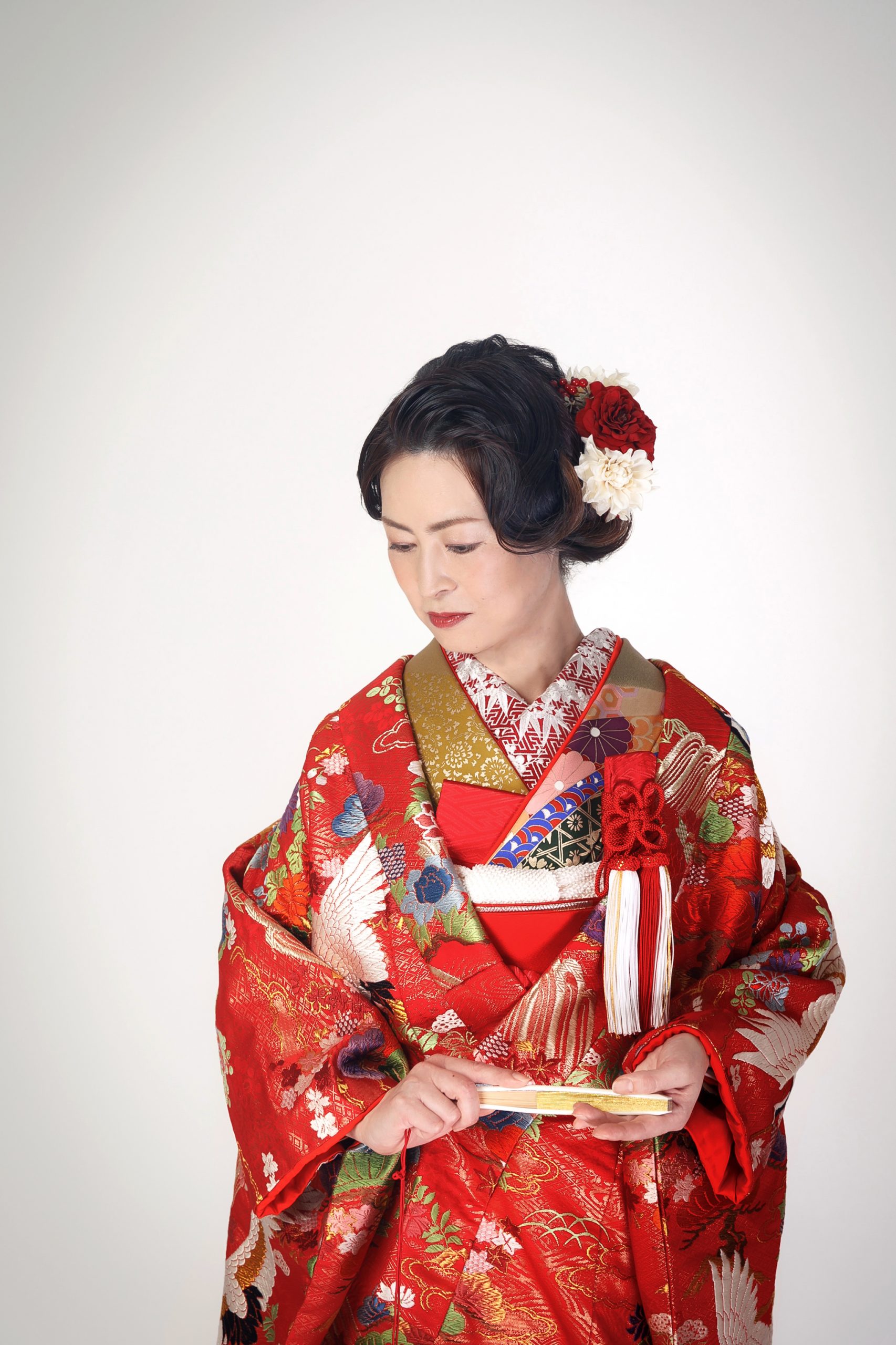 最終値下げ！色打掛 和装 赤 花魁 アンティーク 打掛 丸章 秋山章 豪華 